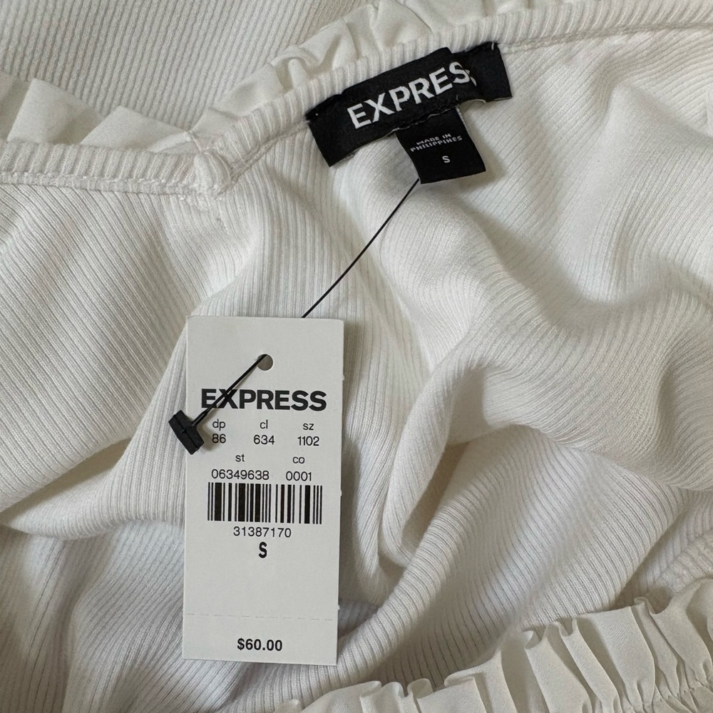 Express White Ruffled Blouse - Picture 6 of 6